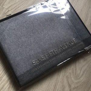 Saks Fifth Ave 100% Cashmere grey two-tone scarf